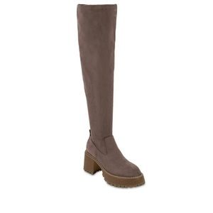 New MIA Daily Women Over The Knee Platform Taupe Tan Lug Sole Boot Women Size 7